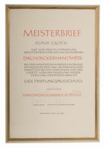 Meisterbrief Klaus Glock
